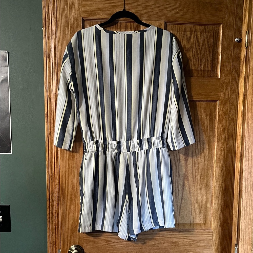 Striped women’s One Piece Romper - Picture 3 of 5